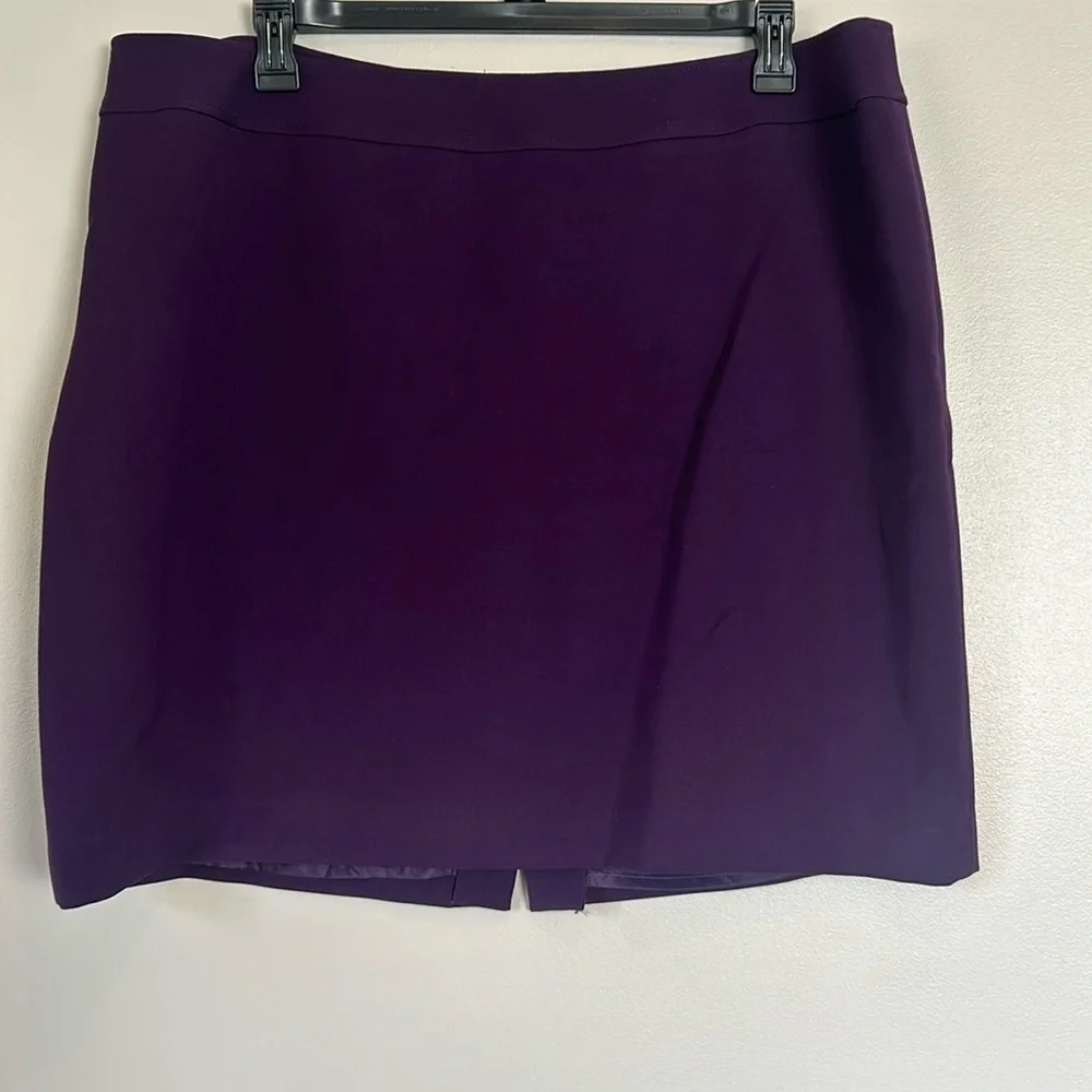 Tahari ASL Magenta Knee Length Purple Skirt Size 18W Zipper Lined